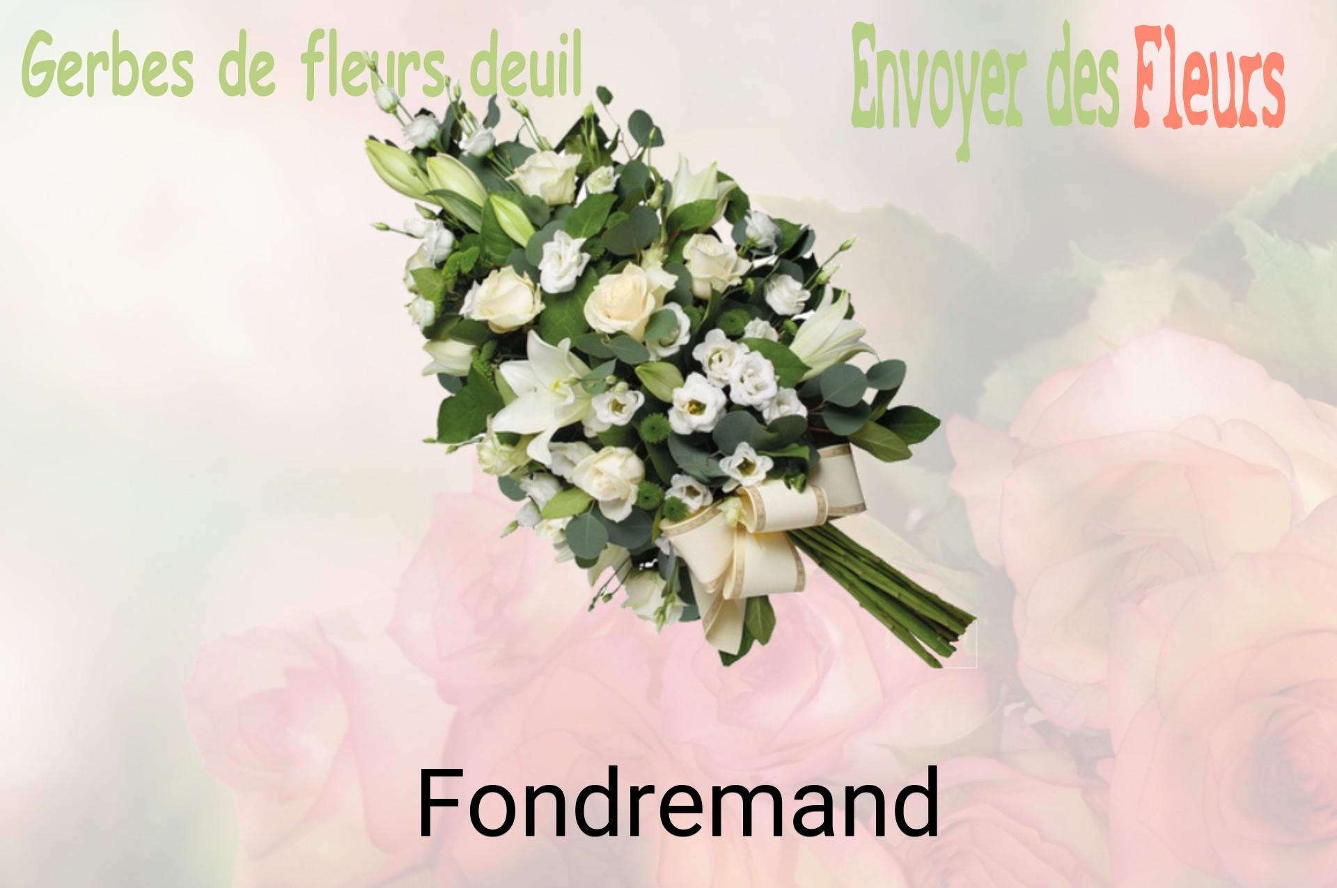 Gerbe de fleurs de deuil livrée à Fondremand